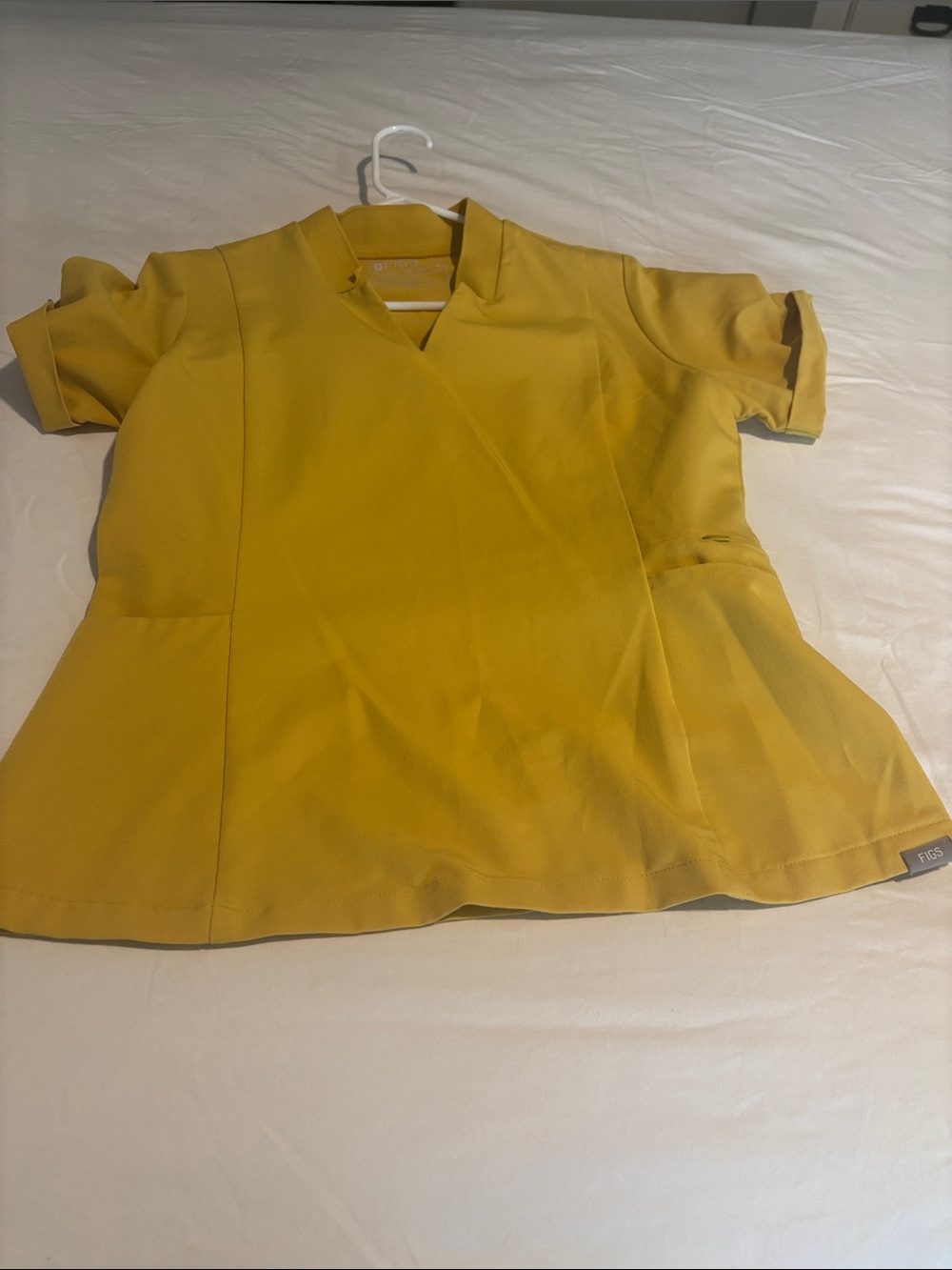 Figs Yellow Wrap V-Neck Women's Tunic Top